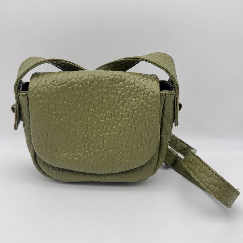 Hobo Crossbody Bag Bonita Mini Messenger Womens Green Pebbled Leather Adjustable